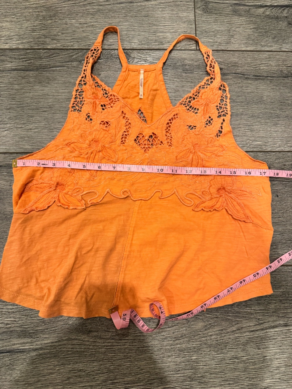 Free People Orange Crochet Lace Camisole Top